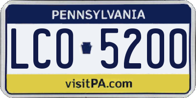 PA license plate LCO5200