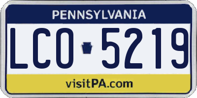 PA license plate LCO5219