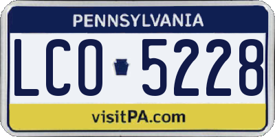 PA license plate LCO5228