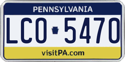 PA license plate LCO5470
