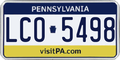 PA license plate LCO5498