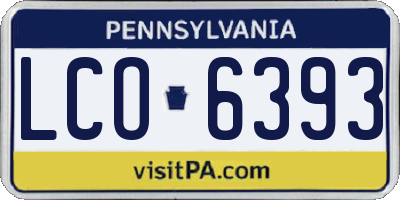 PA license plate LCO6393