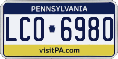 PA license plate LCO6980