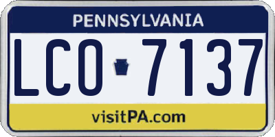 PA license plate LCO7137