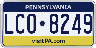 PA license plate LCO8249