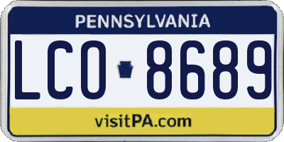 PA license plate LCO8689