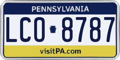PA license plate LCO8787