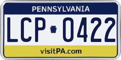 PA license plate LCP0422