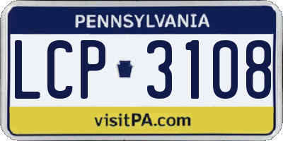 PA license plate LCP3108