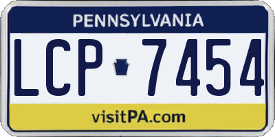 PA license plate LCP7454