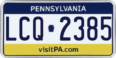 PA license plate LCQ2385
