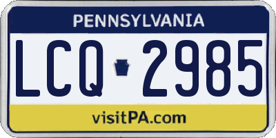 PA license plate LCQ2985