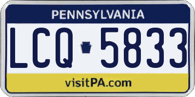 PA license plate LCQ5833