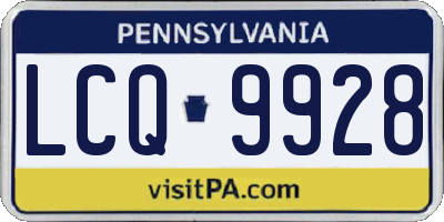 PA license plate LCQ9928