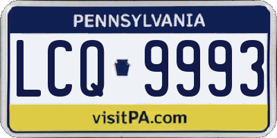 PA license plate LCQ9993
