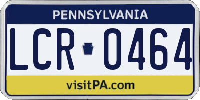 PA license plate LCR0464