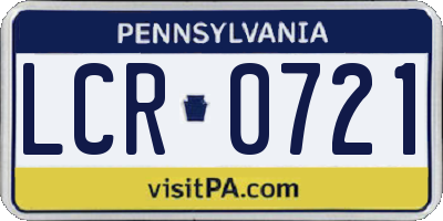 PA license plate LCR0721