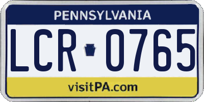 PA license plate LCR0765