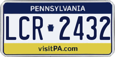 PA license plate LCR2432
