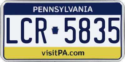 PA license plate LCR5835