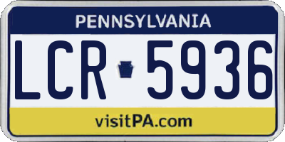 PA license plate LCR5936