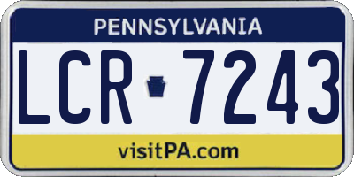 PA license plate LCR7243