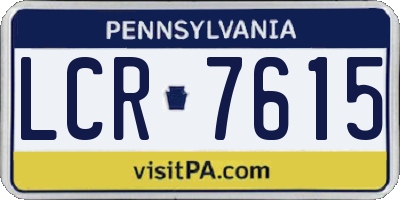 PA license plate LCR7615