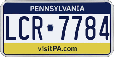 PA license plate LCR7784
