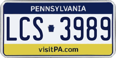 PA license plate LCS3989