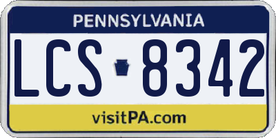 PA license plate LCS8342