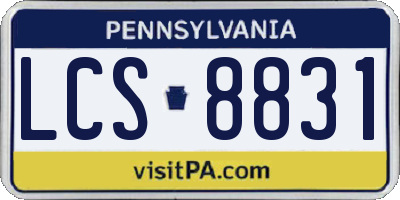 PA license plate LCS8831