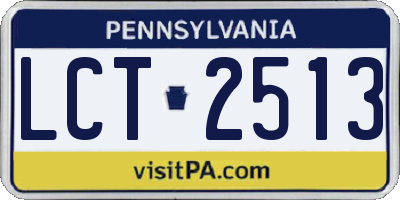 PA license plate LCT2513