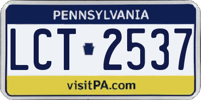PA license plate LCT2537