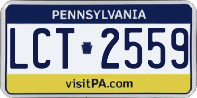 PA license plate LCT2559