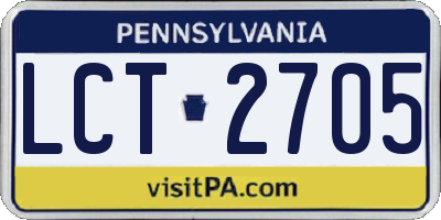 PA license plate LCT2705