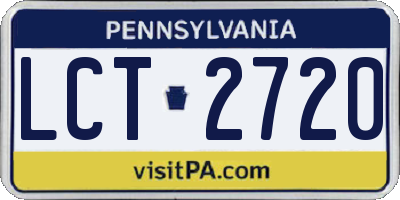 PA license plate LCT2720