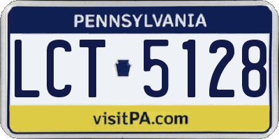 PA license plate LCT5128