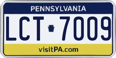 PA license plate LCT7009