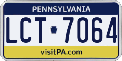 PA license plate LCT7064