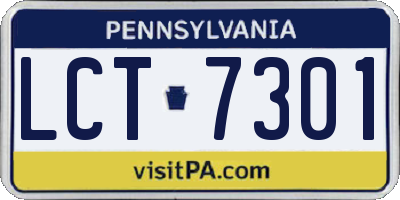 PA license plate LCT7301