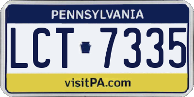 PA license plate LCT7335