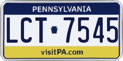 PA license plate LCT7545