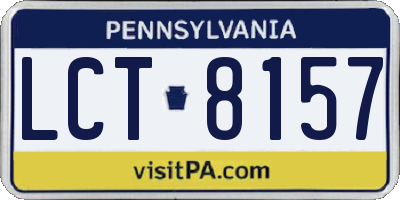 PA license plate LCT8157