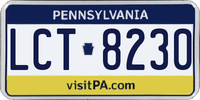 PA license plate LCT8230