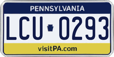 PA license plate LCU0293