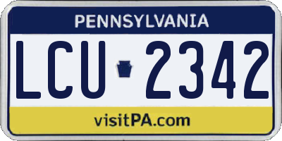 PA license plate LCU2342
