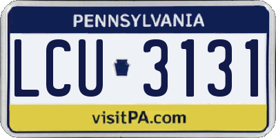 PA license plate LCU3131