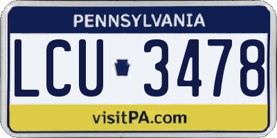 PA license plate LCU3478