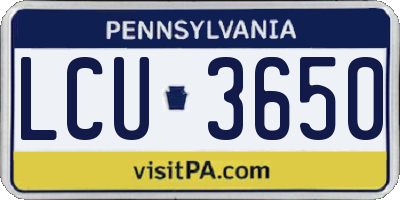 PA license plate LCU3650