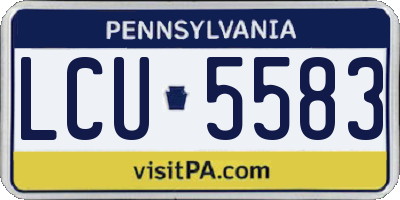 PA license plate LCU5583